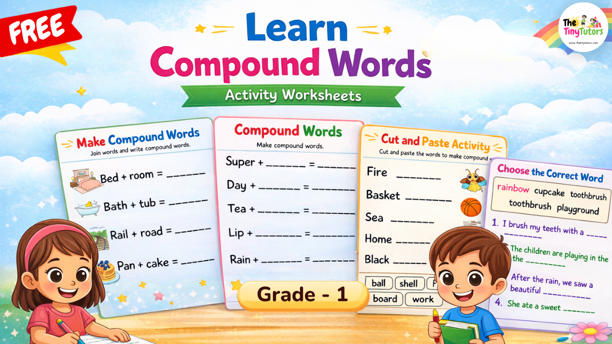 compound words worksheet grade 1 free printable activity with examples for kids