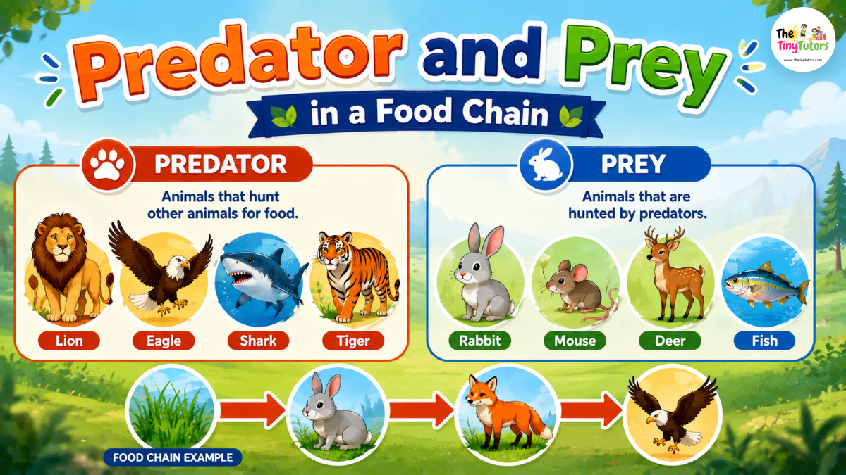 Predator and Prey in a Food Chain for Kids